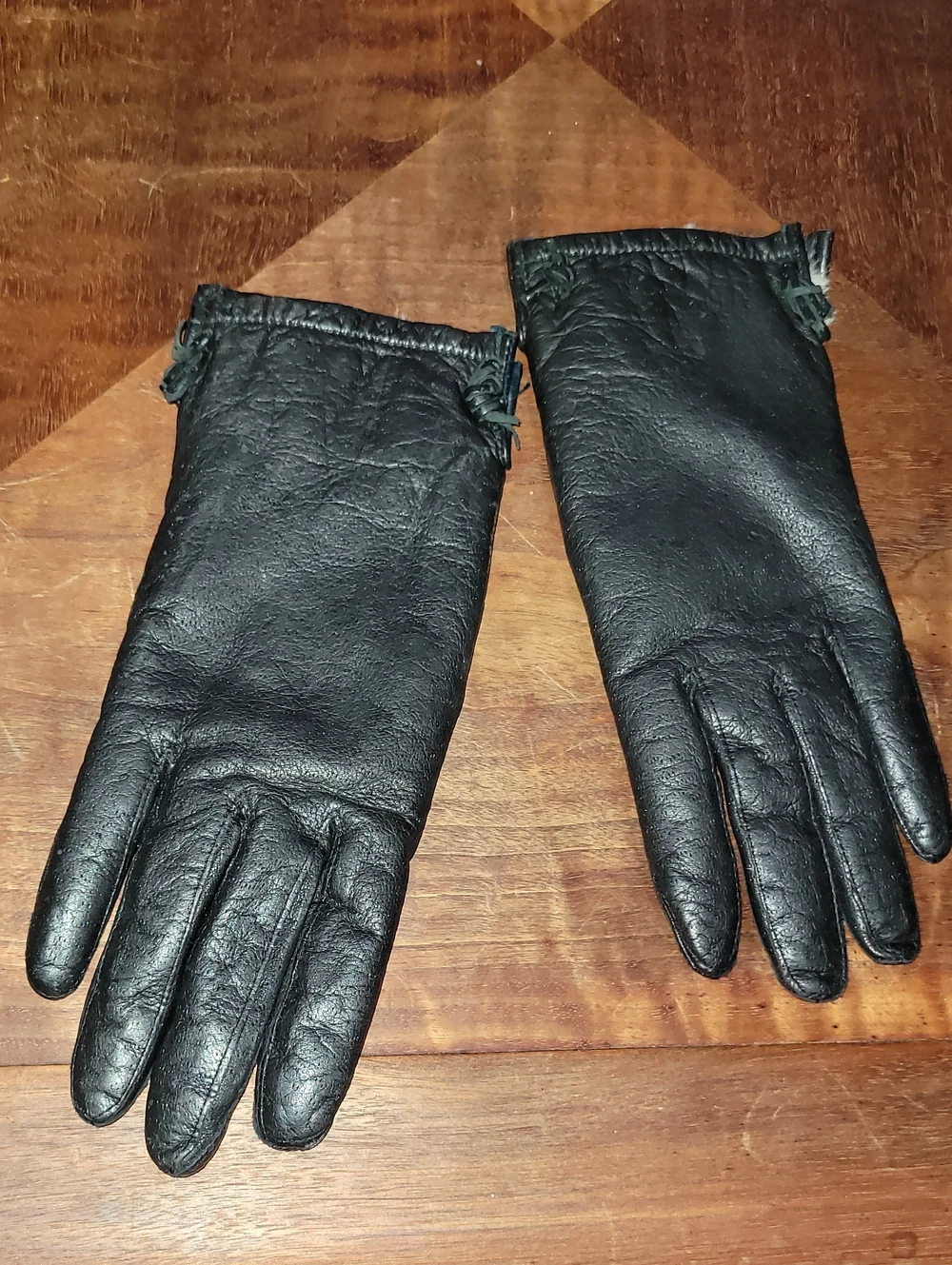 Vintage. Leather Gloves. Rabbit-fur Lining. Womens Medium